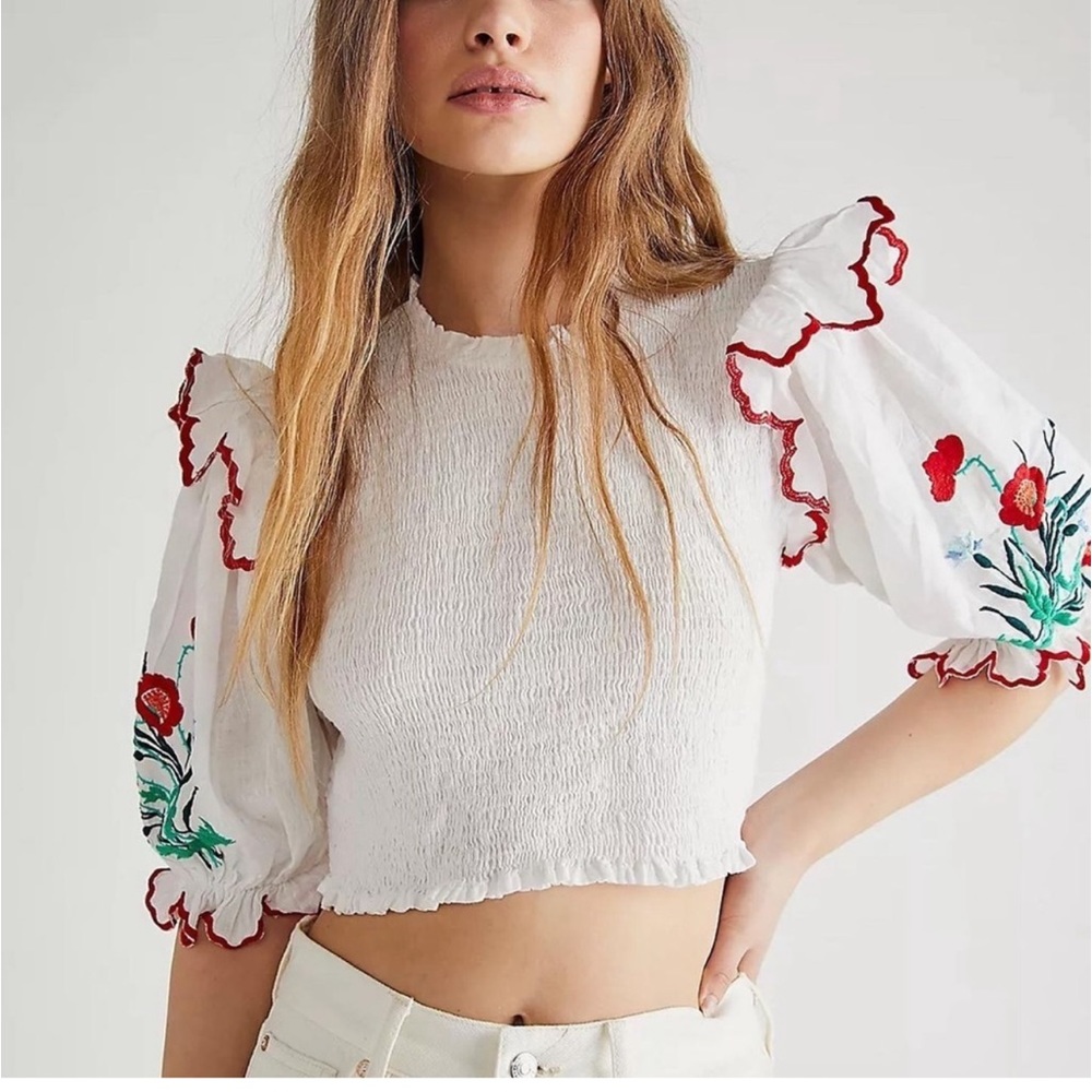 Place Nationale smocked linen top - size 3